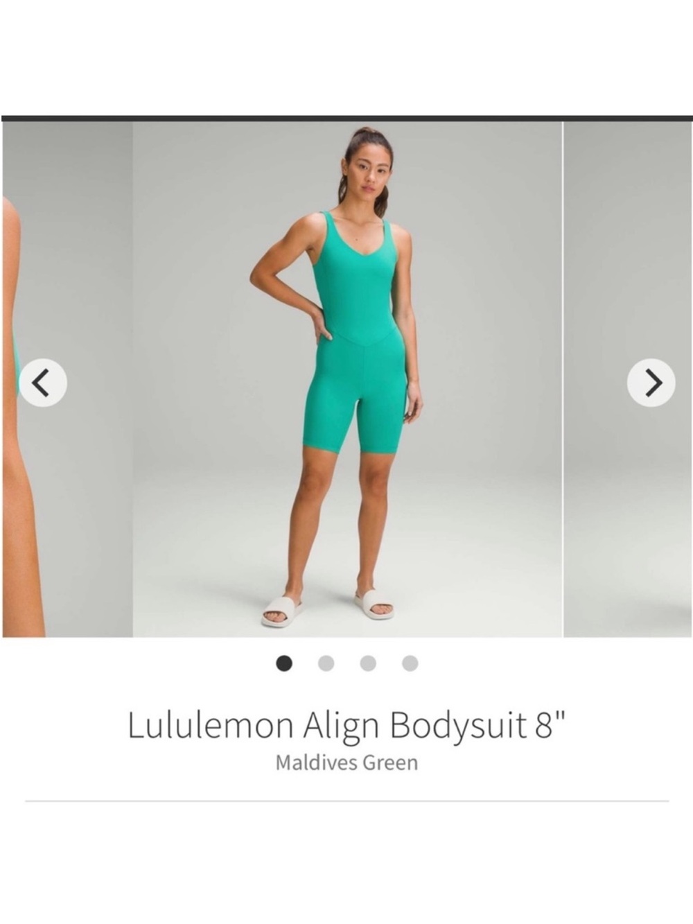 Lululemon Align Bodysuit 8" Maldives Green Sz 4